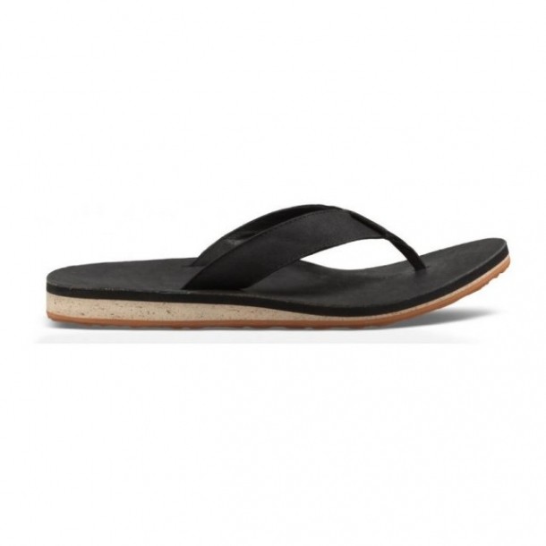 Slapi Teva Classic Flip Premium Leather Negru - Black - imagine 3